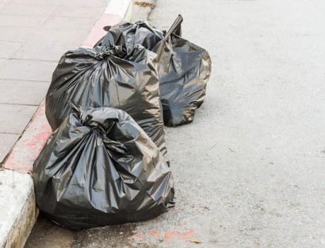 Construction site with organized builders waste removal